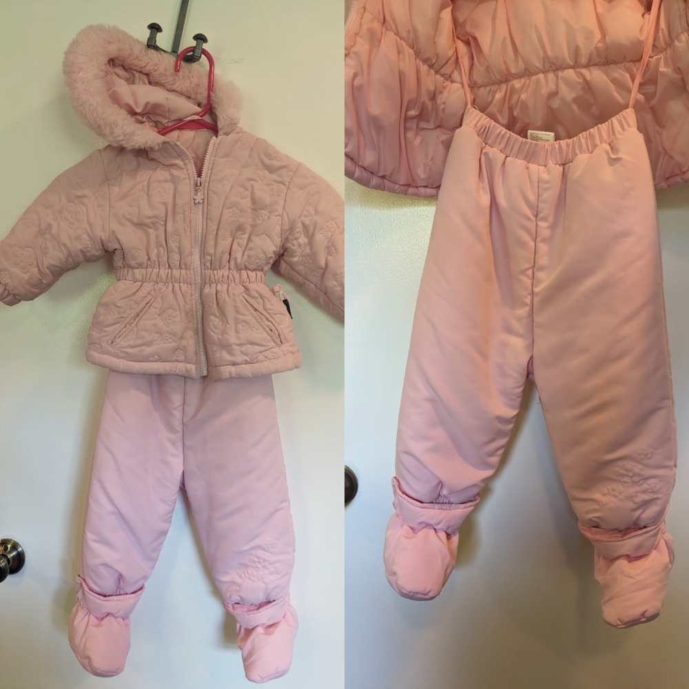 Pink Toddler Snowsuit with Hood